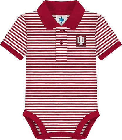 Creative Knitwear College Baby Striped Polo Bodysuit - Team Logo, Multiple Colors, for Boys & Girls (0-12 Months)