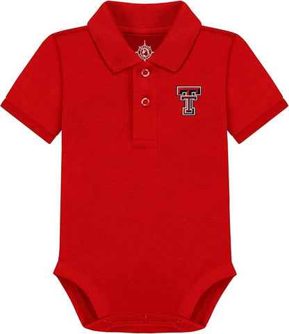 Creative Knitwear College Baby Polo Bodysuit Solid - Team Logo, Multiple Colors, for Boys & Girls (0-12 Months)