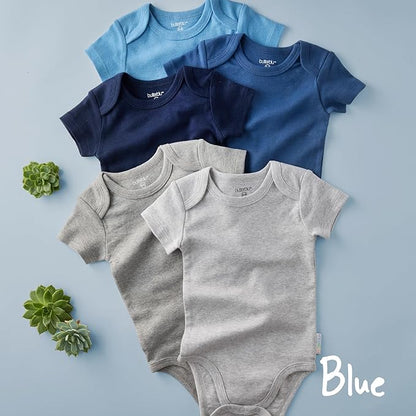 Avery 5-Pack Short Sleeve Bodysuits 100% Organic Cotton for Baby Boys & Girls