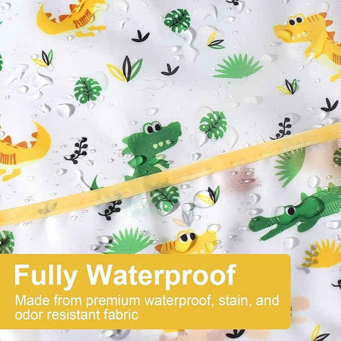 Accmor 4 Pack Long Sleeve Bibs, Baby Smock Waterproof Sleeved Bib Smock for Baby Toddler 6-36 Months