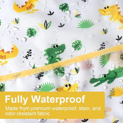 Accmor 4 Pack Long Sleeve Bibs, Baby Smock Waterproof Sleeved Bib Smock for Baby Toddler 6-36 Months