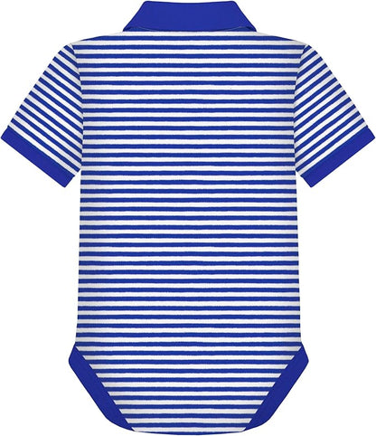 Creative Knitwear College Baby Striped Polo Bodysuit - Team Logo, Multiple Colors, for Boys & Girls (0-12 Months)