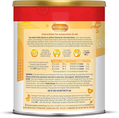 Enfamil Nutramigen Hypoallergenic Baby Formula with Iron, Lactose Free, Colic Relief from Cow's Milk Allergy Starts in 24 Hours, Brain Building DHA, Probiotic LGG for Immune Support, 27.8 Oz Can