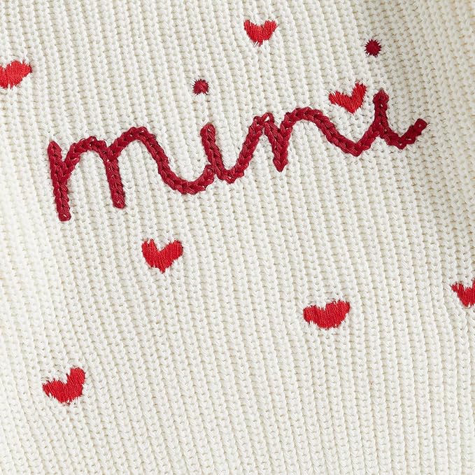 Mommy and Me Sweater Matching Family Outfit Long Sleeve Knit Sweater Pullover Mom and Baby Clothes