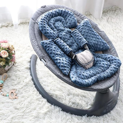 Infant Car Seat Insert Boy Girl, 3 in 1 Newborn Carseat Insert with Strap Pads, Car Seat Head Support for Baby Strollers, Swings, and Bouncers, Comfortable and Machine Washable, Blue