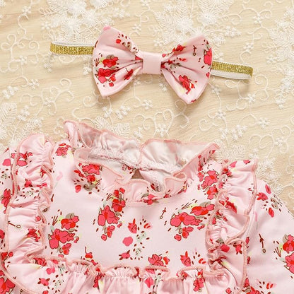GRNSHTS Newborn Baby Girl Clothes Ruffle Rompers Toddler Fall Outfits for Girls Set Little Girl Fall Winter Clothing