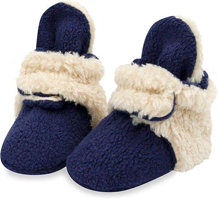 Zutano Unisex Fleece Baby Booties, Two Snap Closure, Newborn to 24 Months