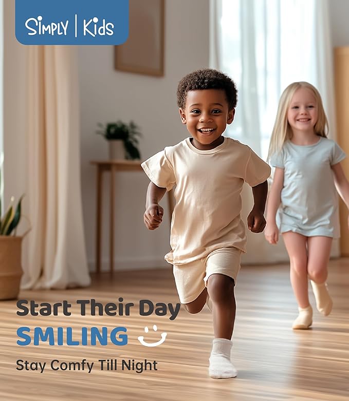 Baby Mid-Crew Socks with Grips (9 Pairs) for 0-7 Years Old Toddler Boy Girl Kids