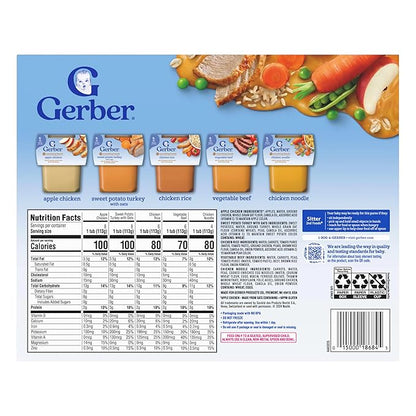 Gerber Stage 2 Baby Food, Nourishing Blends Tubs, Baby Puree, Variety Pack, 32PK