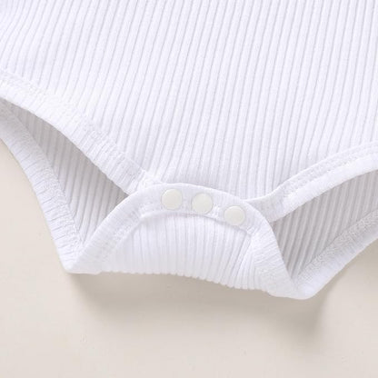 Tiny Cutey Newborn Baby Girl Clothes Bell Sleeve Romper and Corduroy Overalls Shorts Infant Girl Fall Outfits