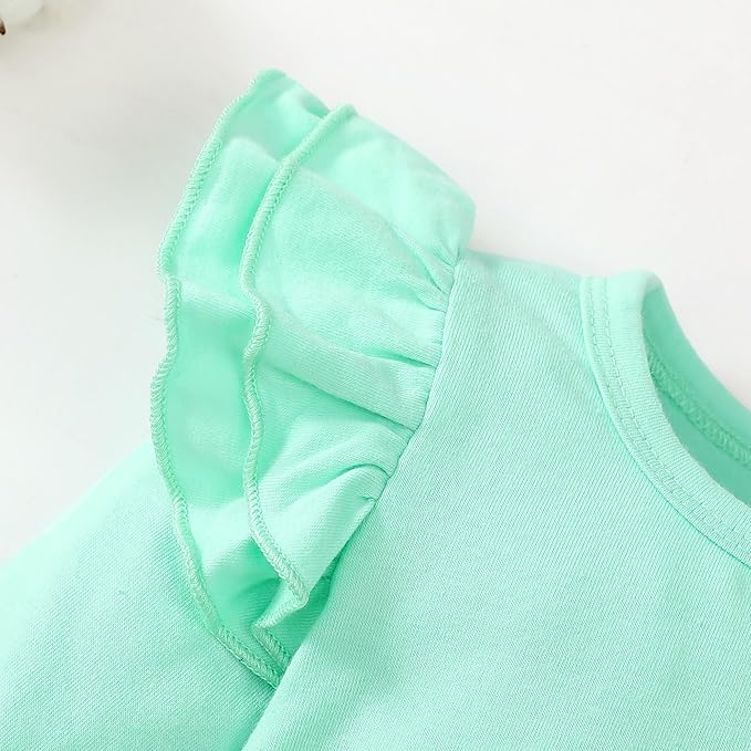 Baby Girl Solid Color Romper Infant Ruffle Sleeve Bodysuit One Piece Outfit Toddler Jumpsuit clothes