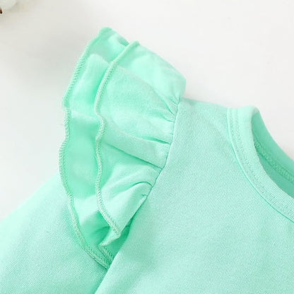 Baby Girl Solid Color Romper Infant Ruffle Sleeve Bodysuit One Piece Outfit Toddler Jumpsuit clothes