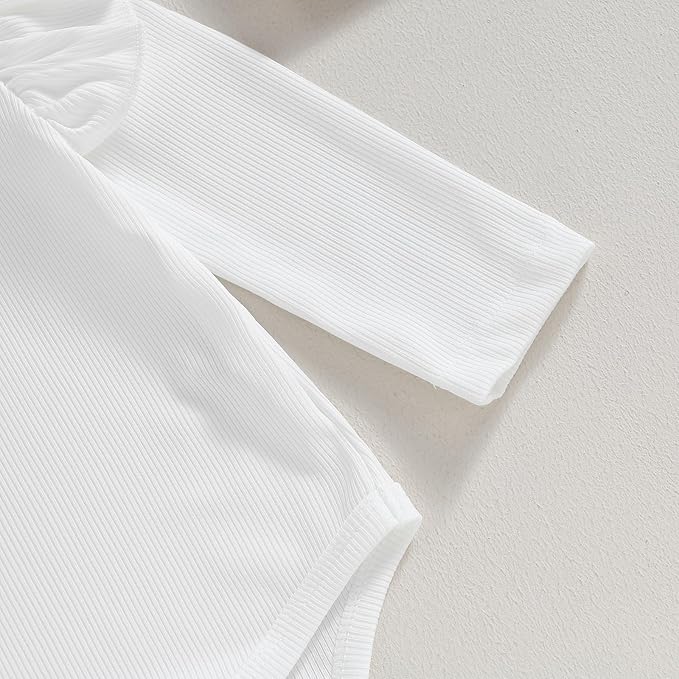 Newborn Infant Baby Girl Solid Ruffle Romper Bodysuit Jumpsuit Casual Clothes One Piece Outfit