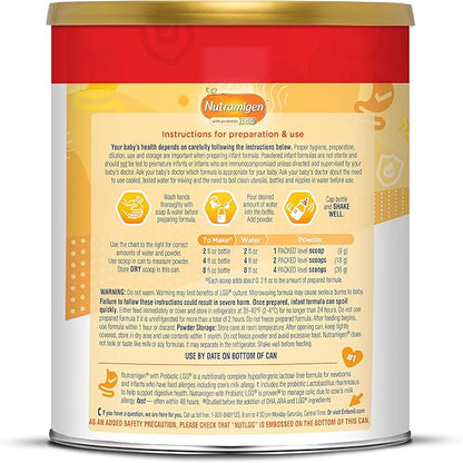 Enfamil Nutramigen Hypoallergenic Baby Formula with Iron, Lactose Free, Colic Relief from Cow's Milk Allergy Starts in 24 Hours, Brain Building DHA, Probiotic LGG for Immune Support, 27.8 Oz Can