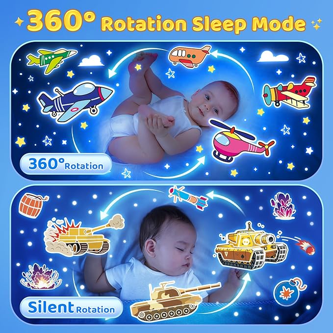 Egg Light Dinosaur Toys for Kids 3-5 | 15 Sleeping Sounds+12HD Films+7 Colors+360°Rotating | Easter Dinosaur Dinosaurs Primal Hatch Boy Toys for Boys Star Projector Sound Machine Egg Light for Nursery