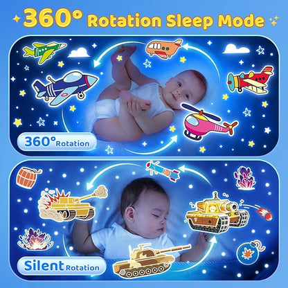 Egg Light Dinosaur Toys for Kids 3-5 | 15 Sleeping Sounds+12HD Films+7 Colors+360°Rotating | Easter Dinosaur Dinosaurs Primal Hatch Boy Toys for Boys Star Projector Sound Machine Egg Light for Nursery