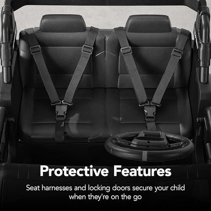 Best Choice Products Kids 24V 2-Seater Electric Ride On Car Truck w/ 132lb Weight Capacity, Parent Control, Bluetooth, LED Lights - Black