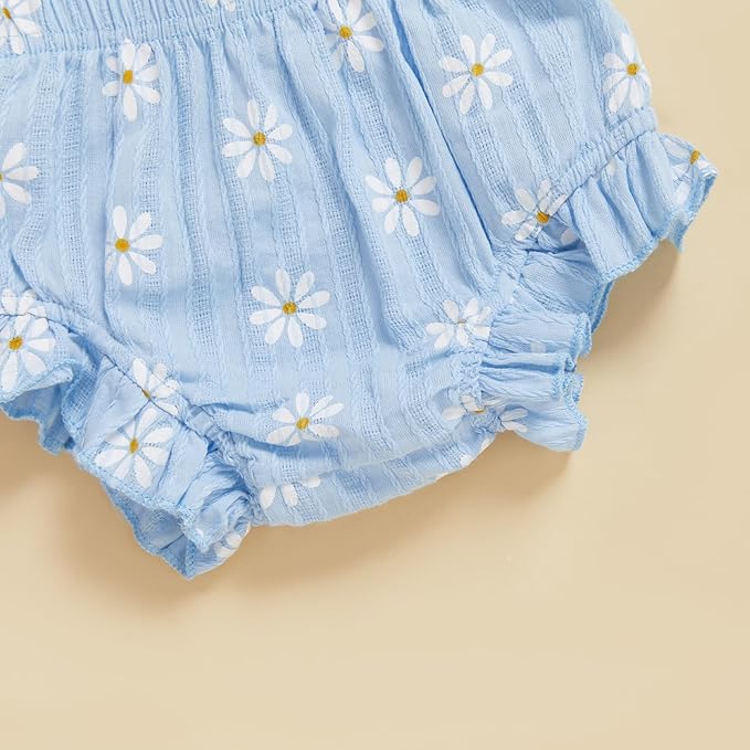 Mubineo Baby Girl Summer Clothes Cute Ruffle Tops Dress Shorts Outfits Set Infant Toddler Shrit Bloomers Princess Outfit