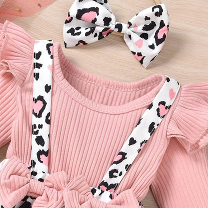 Unutiylo Preemie Newborn Baby Girl Clothes Romper Suspender Dress Fall Winter Outfits Ruffle Long Sleeve Jumpsuit