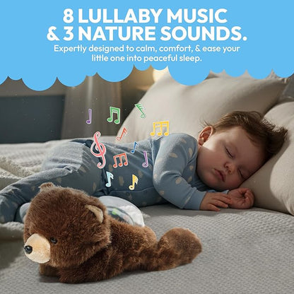 Sound Sleepers Bear – Stuffed Animal Night Light & Baby Night Light Projector with Soothing Music | Plush Toddler Night Light Projector, Sound Machine & Nursery Star Projector