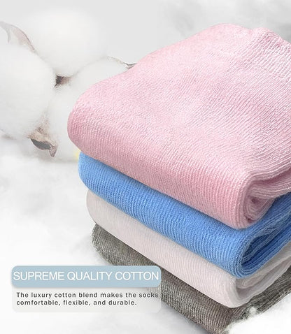 Baby Mid-Crew Socks with Grips (9 Pairs) for 0-7 Years Old Toddler Boy Girl Kids