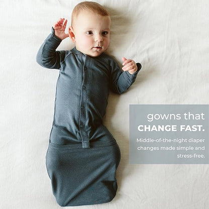 goumikids Viscose Made from Bamboo Organic Cotton Convertible Baby Gown