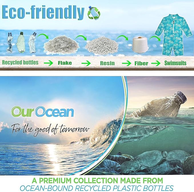 weVSwe Baby Toddler UPF 50+ Sun Protection Rash Guard Long Sleeve Swimsuit with Crotch Zipper