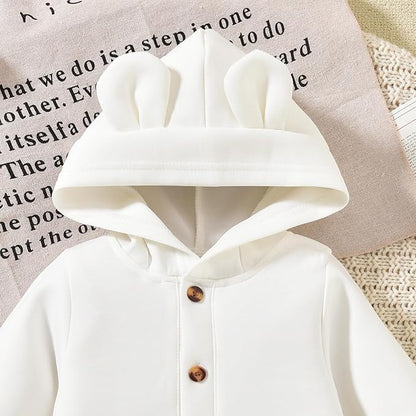 Unisex Baby Hooded Jumpsuit Infant Boy Girl Long Sleeves Romper Fall Winter Spring Outfits Preemie-18 Months