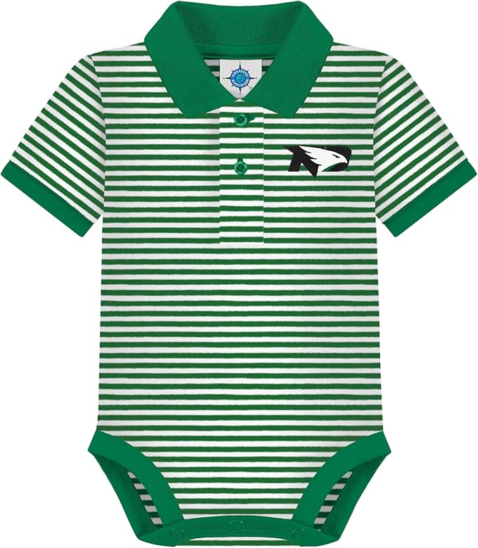 Creative Knitwear College Baby Striped Polo Bodysuit - Team Logo, Multiple Colors, for Boys & Girls (0-12 Months)