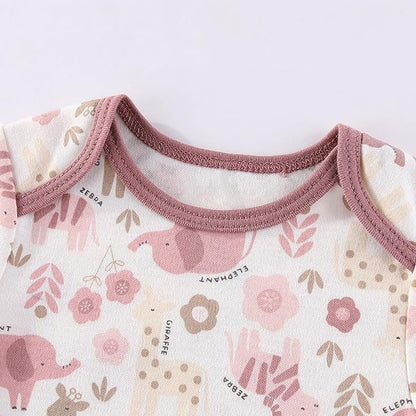 Baby Boy Girl Bodysuit 5 Pack Cotton Short Sleeve Romper Soft Baby Clothes Outfit 0-12 Month