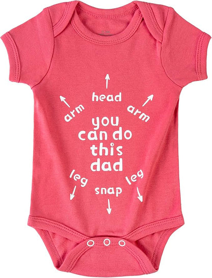 Cnins Funny Baby Bodysuit & Daddy Matching Cotton Outfit for Wild One 1st Birthday, Unisex Newborn Infant Clothes 0-24M