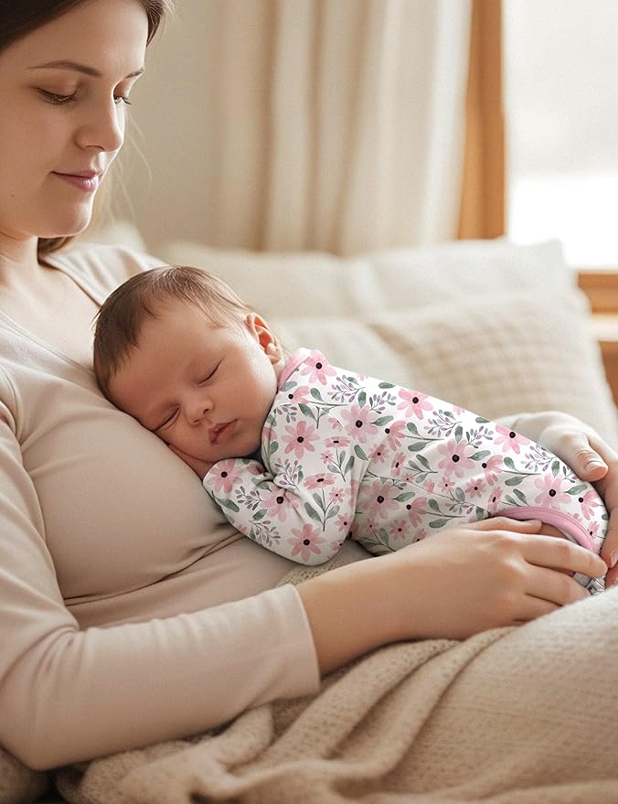 Yoofoss Baby Bodysuits 100% Organic Cotton Baby Onesie Long Sleeve Baby Boys Girls Clothes Soft Newborn Infant Romper, 3 Pack