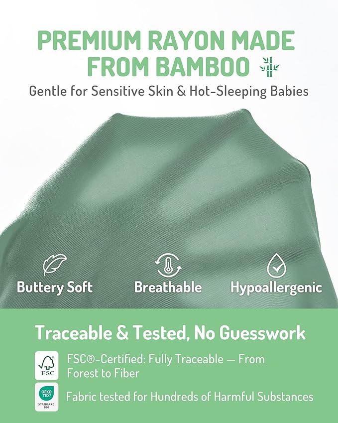 HAPIU Rayon from Bamboo Baby Footed Pajamas, 2 Way Zipper YKK, Footie for Baby Boy Girls, Newborn-24 Months