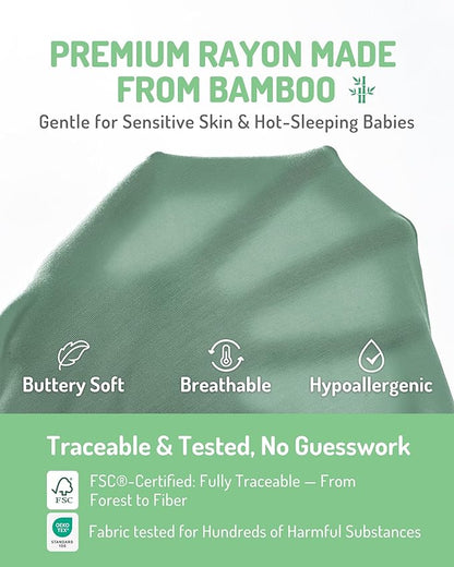 HAPIU Rayon from Bamboo Baby Footed Pajamas, 2 Way Zipper YKK, Footie for Baby Boy Girls, Newborn-24 Months