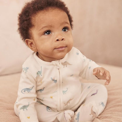 MORI Baby Unisex Clever Pajamas with Two Way Zip - Comfort Breathable Jumpsuit Footed Nightwear for Toddler Boys and Girls