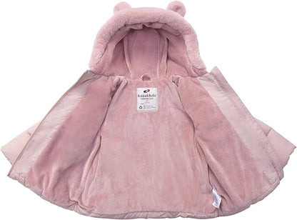 Rokka&Rolla Baby Girls' Water-Resistant Soft Mini Fur Lined Puffer Jacket for Newborn Infant Toddler (6-24M, 2T-5T)