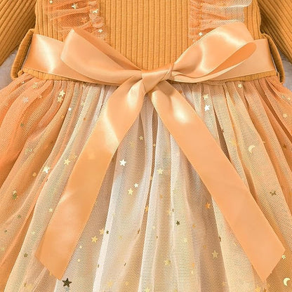 Aalizzwell Infant Newborn Girls Long Sleeve Bodysuit Dress