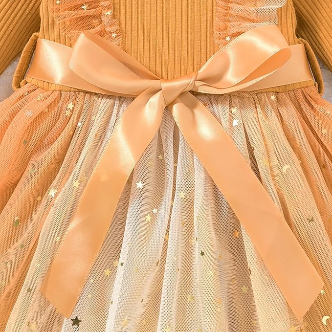 Aalizzwell Infant Newborn Girls Long Sleeve Bodysuit Dress