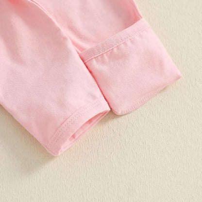 Gaono Newborn Baby Girl Romper Waffle Knit Striped Long Sleeve Doll Collar Heart Bow Jumpsuit Bodysuit Fall Winter Clothes