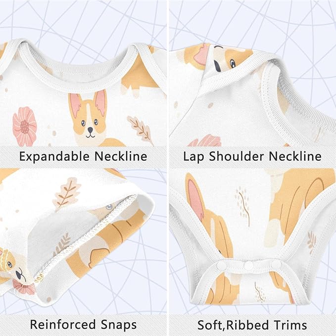 vvfelixl Dachshund Dog Baby Clothes for Boy Girl,Baby One-Piece Bodysuit for 0-24 Months,Short Sleeve