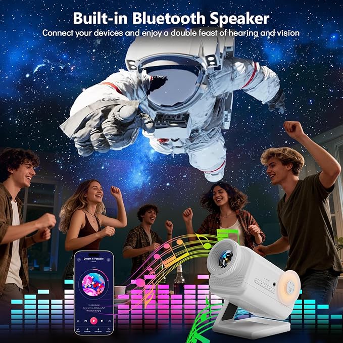 Rossetta 3D Projector, 60 Themes HD 3D Galaxy Projector with Bluetooth Speaker & Remote, 1H/2H Timer, Space Projector Night Light for Kids Bedroom, Room Decor, Birthday Gifts for Adults, Girls, Boys