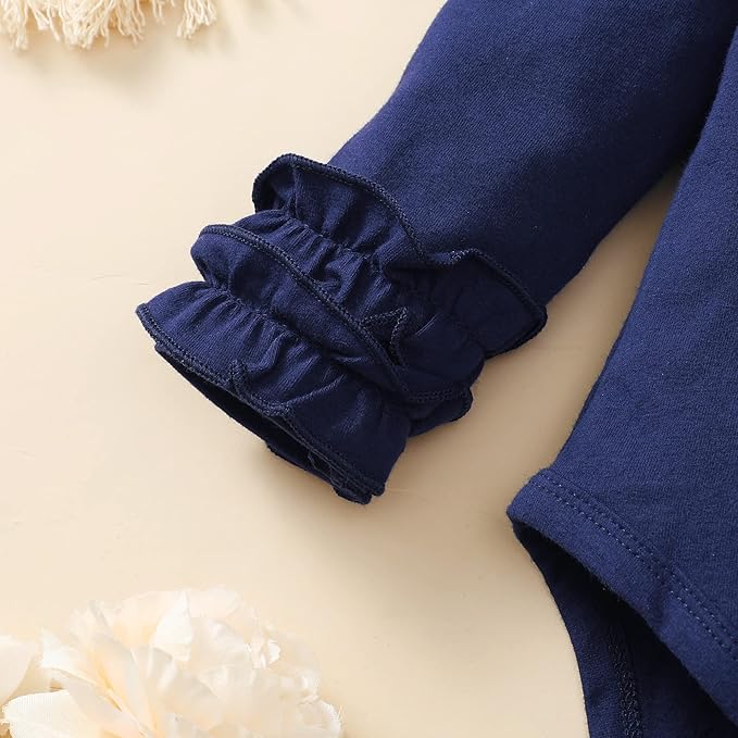 Baby Girl Solid Color Romper Infant Ruffle Sleeve Bodysuit One Piece Outfit Toddler Jumpsuit clothes