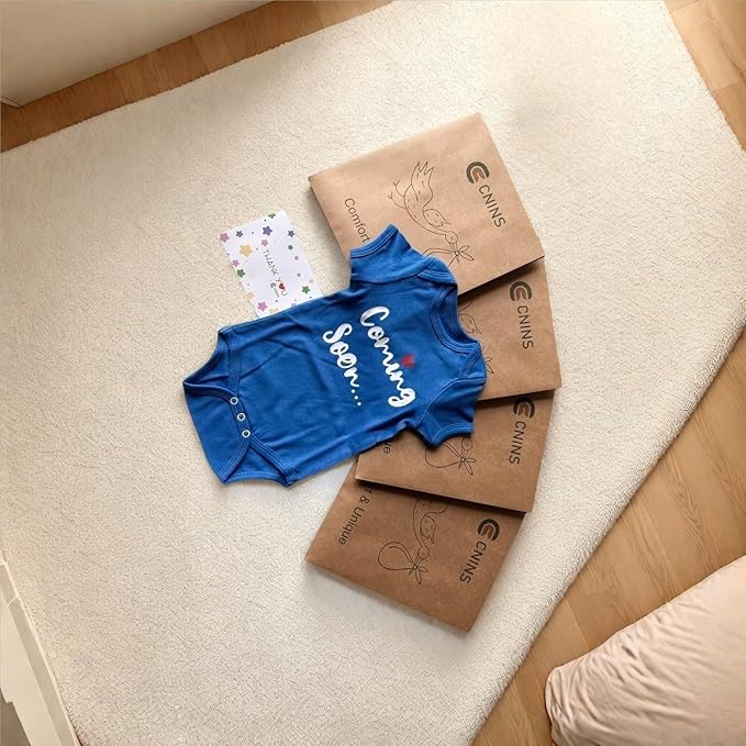 Cnins Newborn Baby Bodysuit - Pregnancy Announcement & Infant Loss Gift, Coming Soon & Rainbow Design Coming Home Outfit