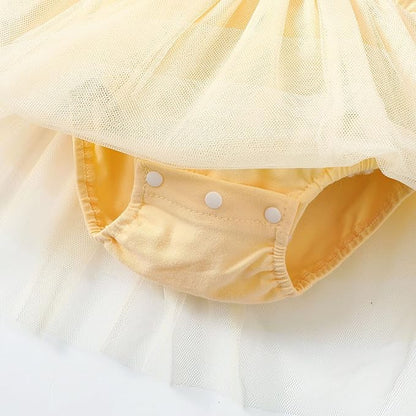 Baby Girl Clothes Infant Ruffle Sleeve Romper Dress Newborn Solid Tutu Skirt Sets Jumpsuit Headband Outfit