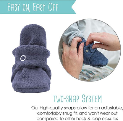 Zutano Unisex Fleece Baby Booties, Two Snap Closure, Newborn to 24 Months
