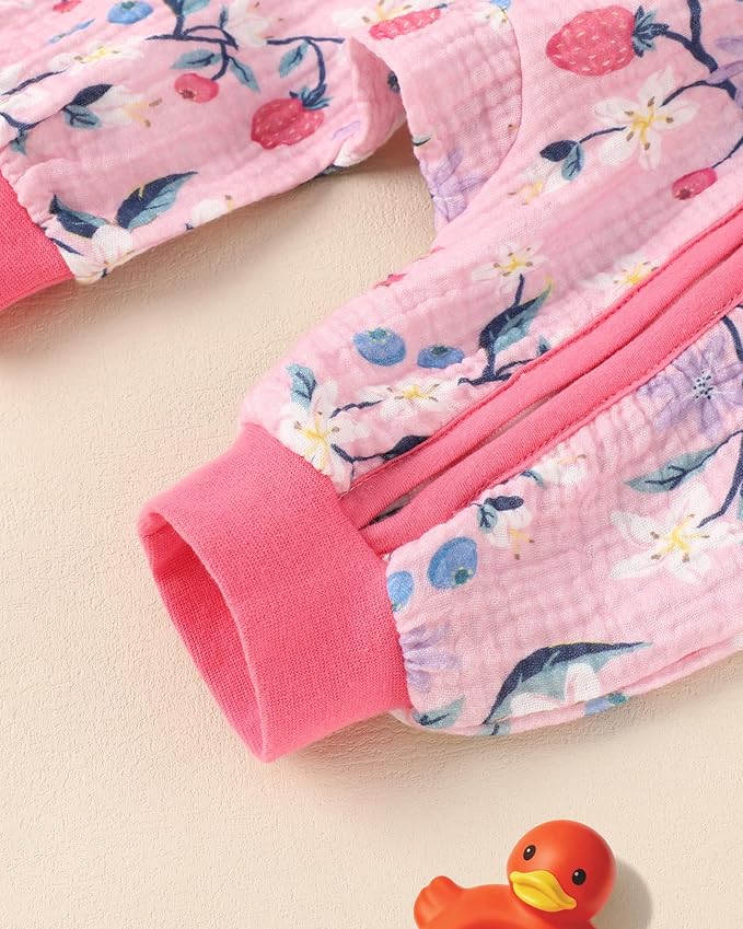 CARETOO Baby Pajamas Newborn Footless Romper with Zipper Cotton One Piece Jumpsuit for Infant Boys Girls 0-18 Months