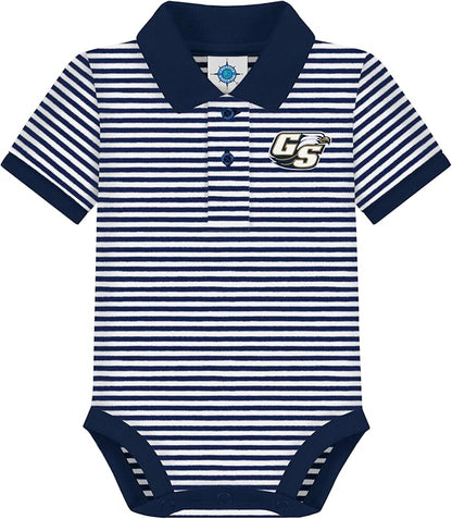 Creative Knitwear College Baby Striped Polo Bodysuit - Team Logo, Multiple Colors, for Boys & Girls (0-12 Months)