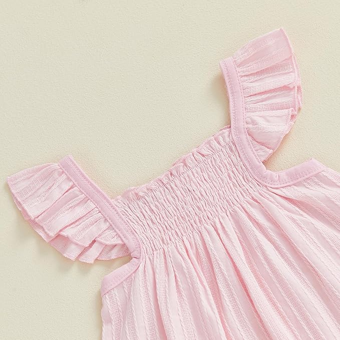 Mubineo Baby Girl Summer Clothes Cute Ruffle Tops Dress Shorts Outfits Set Infant Toddler Shrit Bloomers Princess Outfit