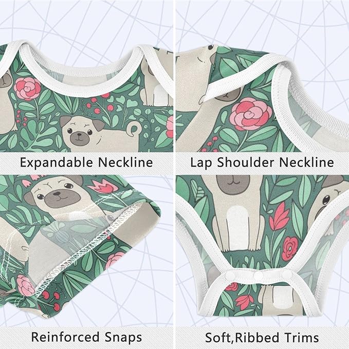 vvfelixl Dachshund Dog Baby Clothes for Boy Girl,Baby One-Piece Bodysuit for 0-24 Months,Short Sleeve