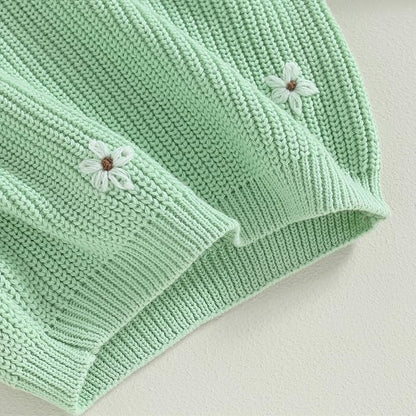 Mubineo Baby Girl Winter Clothes Cute Flower Sweater Crewneck Pullover Long Sleeve Knit Newborn Infant Sweaters